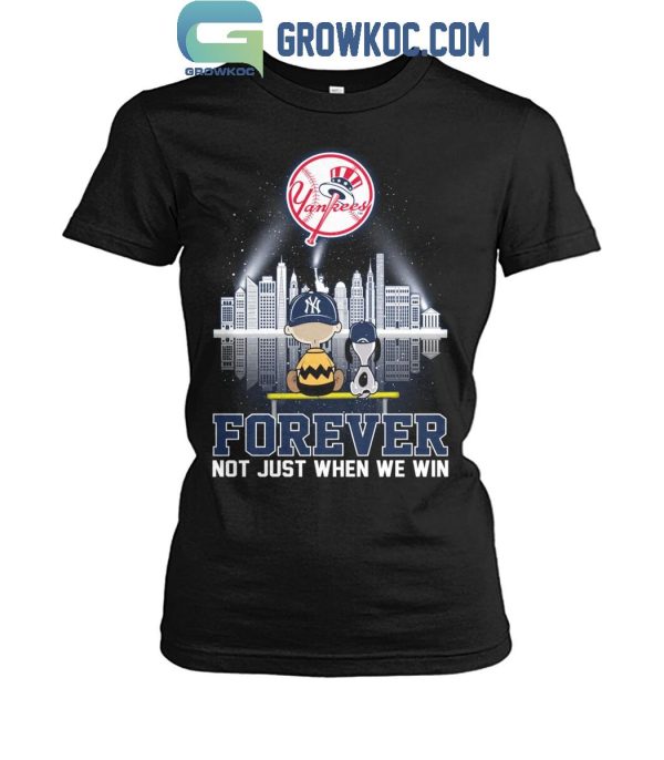 Snoopy New York Yankees Baseball Team Skyline Forever Fan T-Shirt