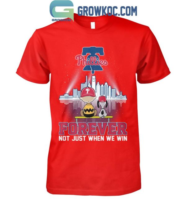 Snoopy Philadelphia Phillies Baseball Team Skyline Forever Fan T-Shirt
