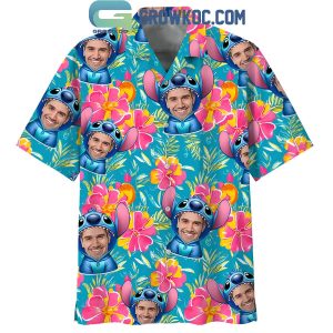 Stitch Cosplay In Summer Flower Personalized Hawaiian Shirt