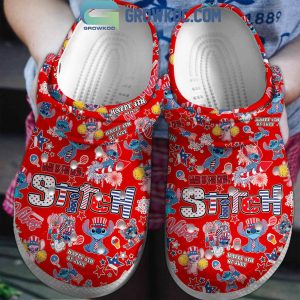 Stitch Happy 4th Of July Land Of The Free Crocs Clogs Red