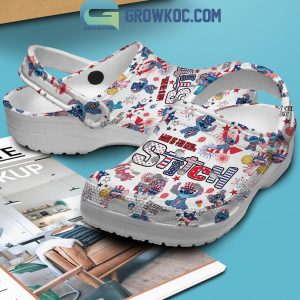 Stitch Happy 4th Of July Land Of The Free Crocs Clogs White