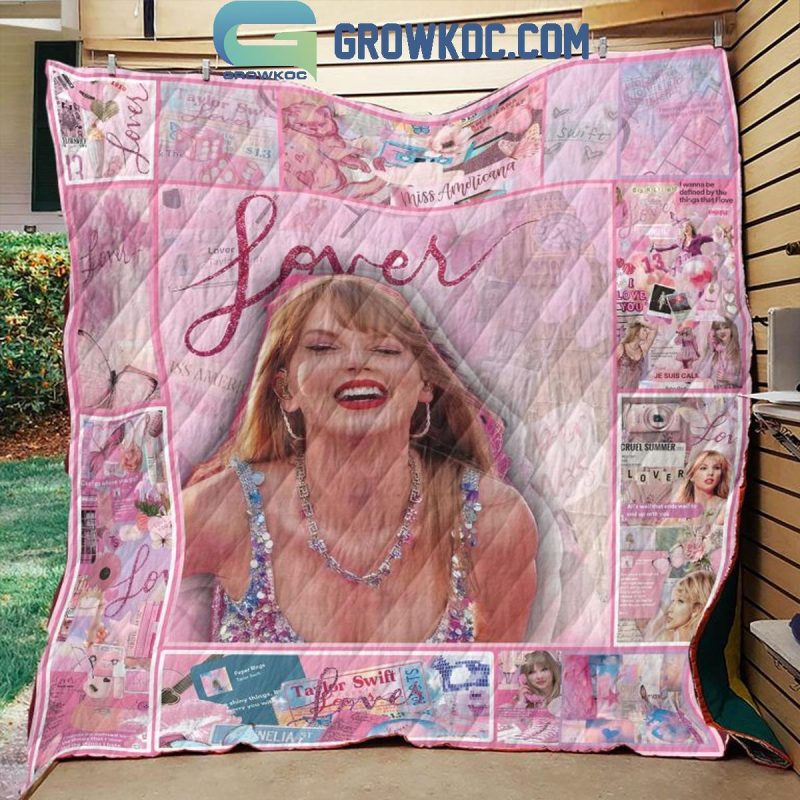 Taylor Swift Lover Era Fleece Blanket Quilt - Growkoc