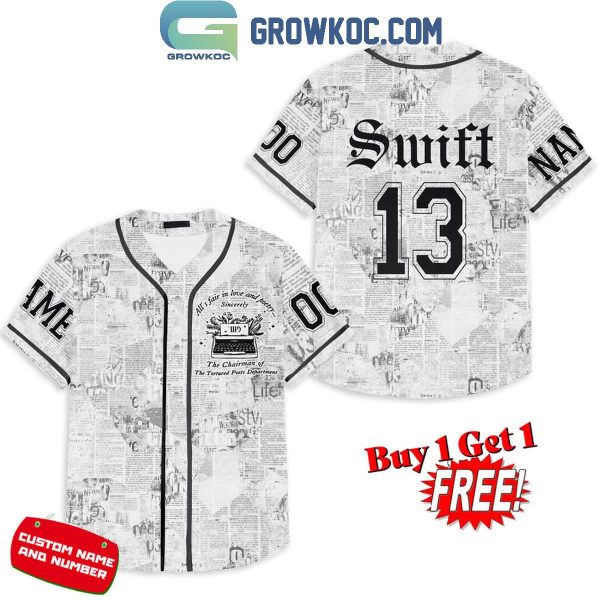 Taylor Swift The Chairman Of The Tortured Poets Department Personalized Baseball Jersey
