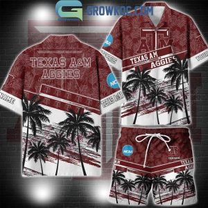 Texas A&M Aggies Coconut Tree Summer Lover Personalized Hawaiian Shirt