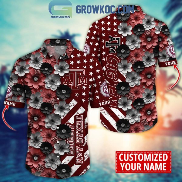 Texas A&M Aggies Summer Flower Love Fan Personalized Hawaiian Shirt