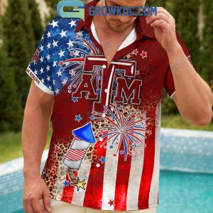 Texas A&M Aggies Celebrating Happy 4th Of July Hawaiian Shirts