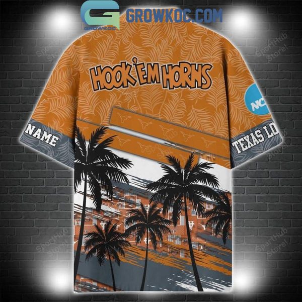 Texas Longhorns Coconut Tree Summer Lover Personalized Hawaiian Shirt