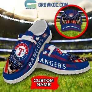 Texas Rangers American Proud Personalized Hey Dude Shoes