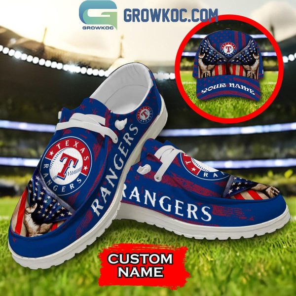 Texas Rangers American Proud Personalized Hey Dude Shoes