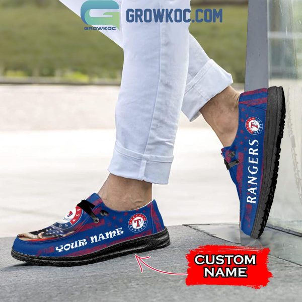 Texas Rangers American Proud Personalized Hey Dude Shoes