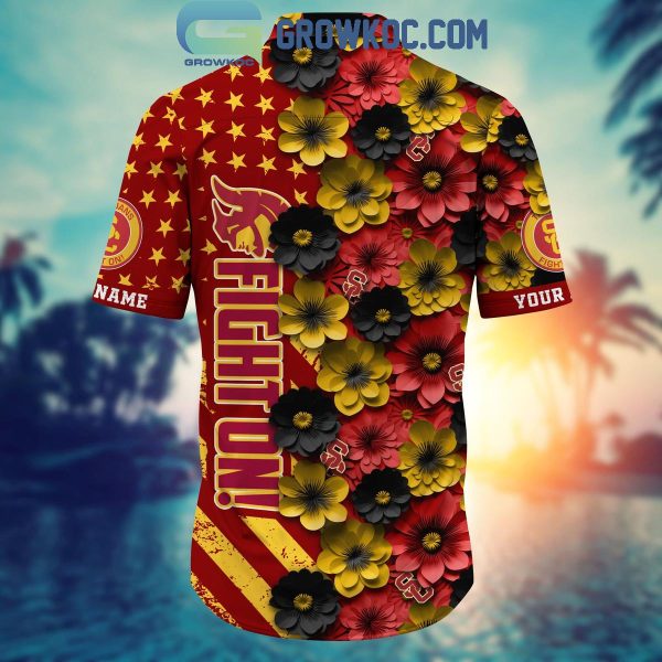 USC Trojans Summer Flower Love Fan Personalized Hawaiian Shirt