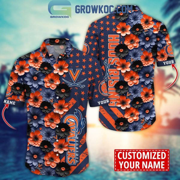 Virginia Cavaliers Summer Flower Love Fan Personalized Hawaiian Shirt