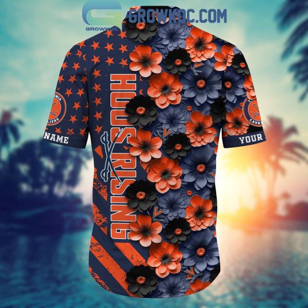 Virginia Cavaliers Summer Flower Love Fan Personalized Hawaiian Shirt