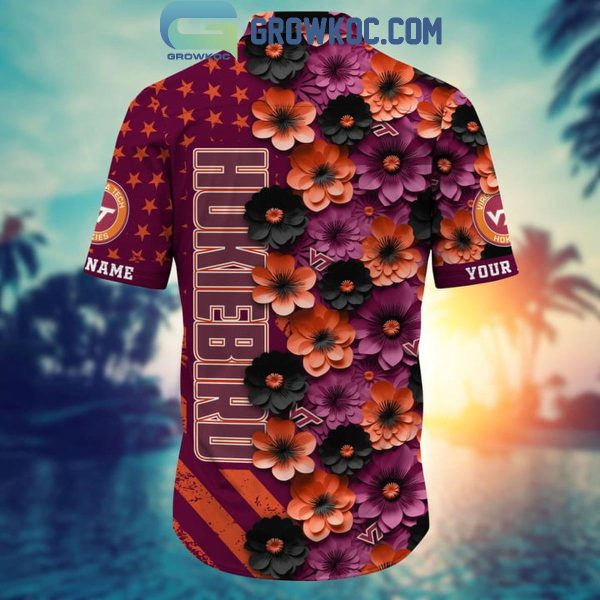 Virginia Tech Hokies Summer Flower Love Fan Personalized Hawaiian Shirt