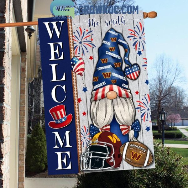 Washington Commanders Football Welcome 4th Of July Personalized House Garden Flag