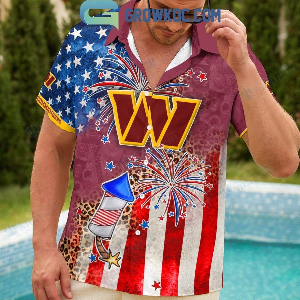 Washington Commanders Patriot Fan Happy 4th Of July Hawaiian Shirts