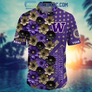 Washington Huskies Summer Flower Love Fan Personalized Hawaiian Shirt