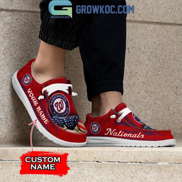 Washington Nationals American Proud Personalized Hey Dude Shoes