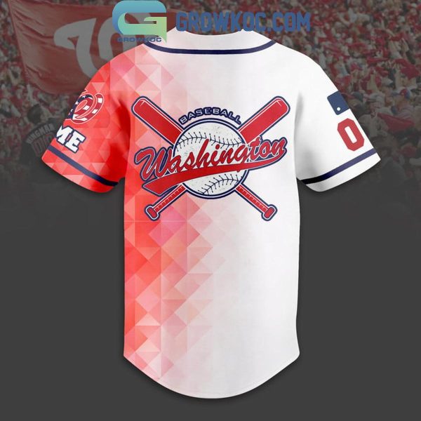 Washington Nationals Baseball Team Geometric Personalized Baseball Jersey