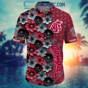Washington State Cougars Summer Flower Love Fan Personalized Hawaiian Shirt