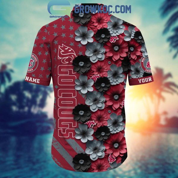 Washington State Cougars Summer Flower Love Fan Personalized Hawaiian Shirt