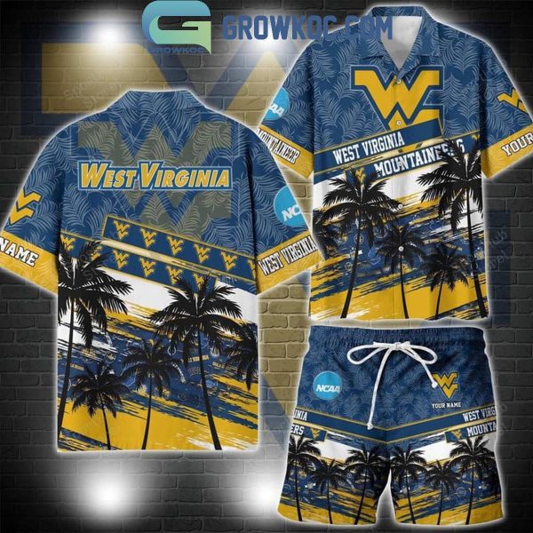 West Virginia Mountaineers Coconut Tree Summer Lover Personalized Hawaiian Shirt