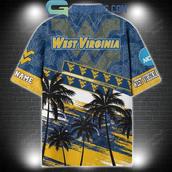 West Virginia Mountaineers Coconut Tree Summer Lover Personalized Hawaiian Shirt