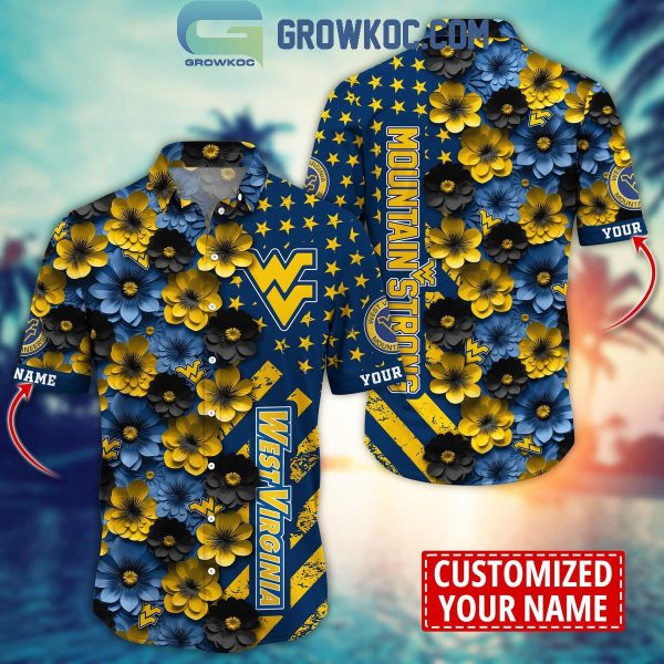 West Virginia Mountaineers Summer Flower Love Fan Personalized Hawaiian Shirt