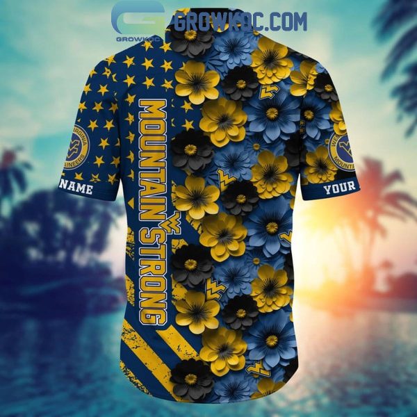 West Virginia Mountaineers Summer Flower Love Fan Personalized Hawaiian Shirt