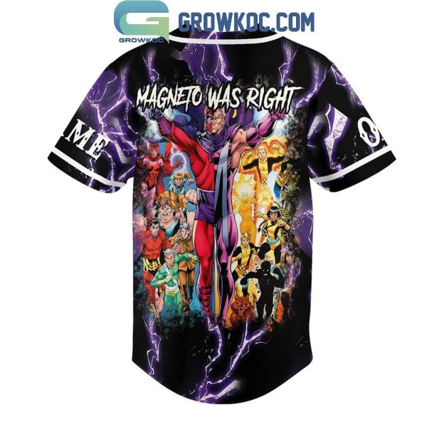 X-Men ’97 Magneto Was Right Mutant Villian Personalized Baseball Jersey