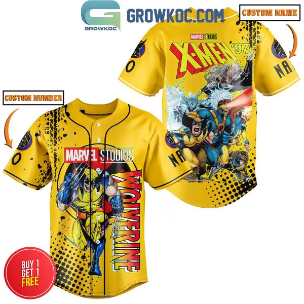 X-Men ’97 Marvel Studio Wolverine Personalized Baseball Jersey Yellow Design