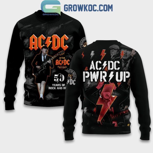 ACDC 50 Years Of Rock And Roll PWR Up Tour Hoodie Shirts