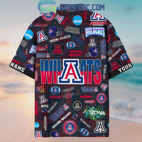 Arizona Wildcats Solgan Bear Down True Fan Spirit Personalized Hawaiian Shirts