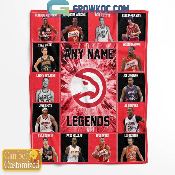 Atlanta Hawks Legends 2024 Fan Personalized Fleece Blanket Quilt