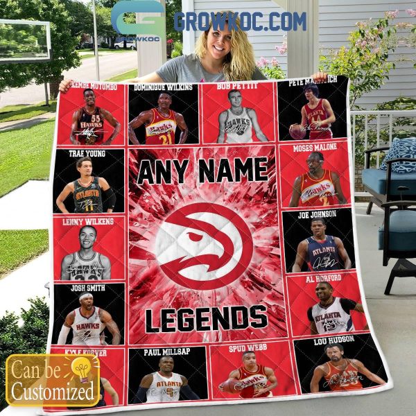 Atlanta Hawks Legends 2024 Fan Personalized Fleece Blanket Quilt