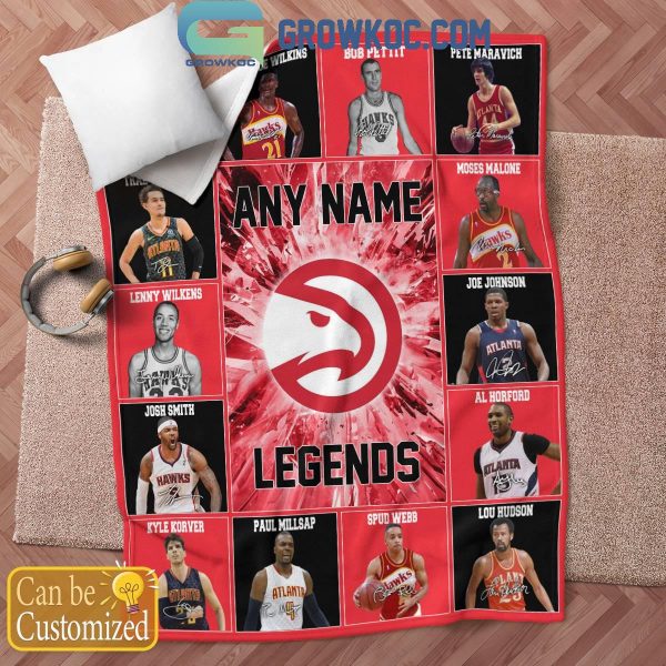 Atlanta Hawks Legends 2024 Fan Personalized Fleece Blanket Quilt