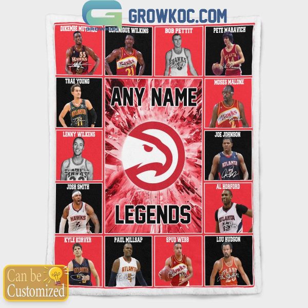 Atlanta Hawks Legends 2024 Fan Personalized Fleece Blanket Quilt