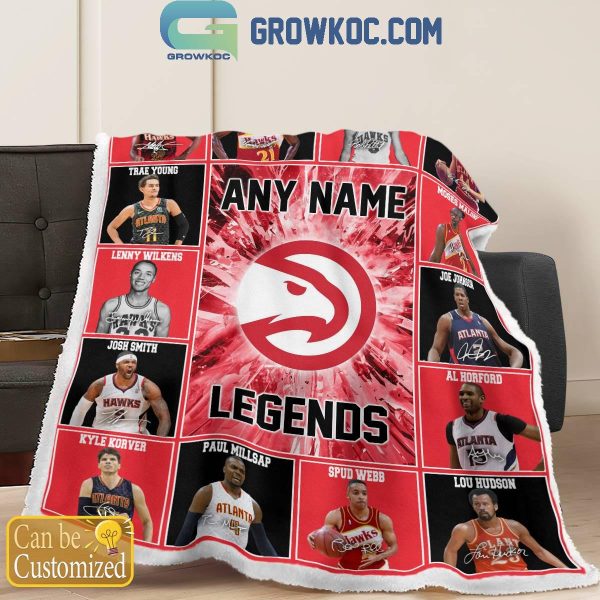 Atlanta Hawks Legends 2024 Fan Personalized Fleece Blanket Quilt