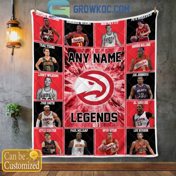 Atlanta Hawks Legends 2024 Fan Personalized Fleece Blanket Quilt