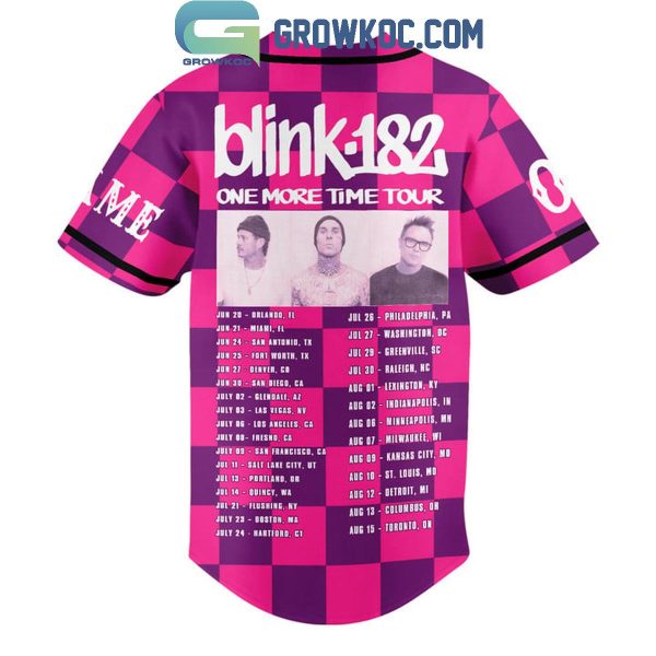 Blink 182 One More Time Tour 2024 Personalized Baseball Jersey