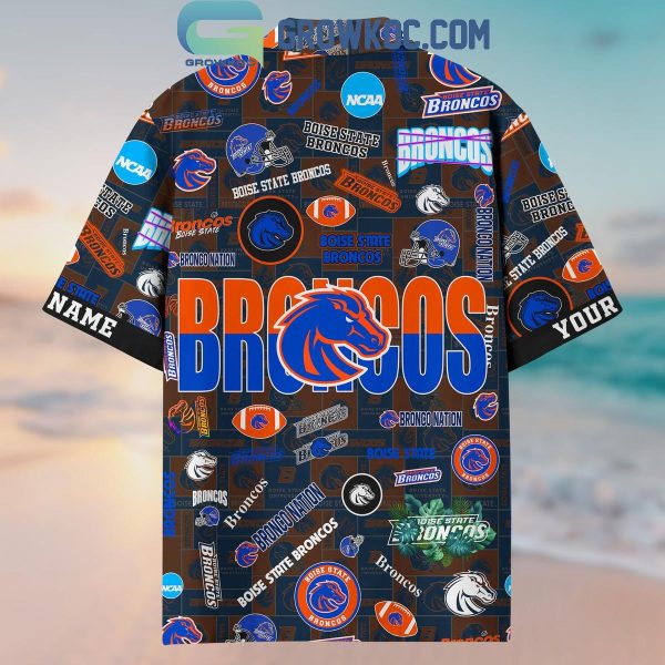 Boise State Broncos Solgan Bronco Nation True Fan Spirit Personalized Hawaiian Shirts