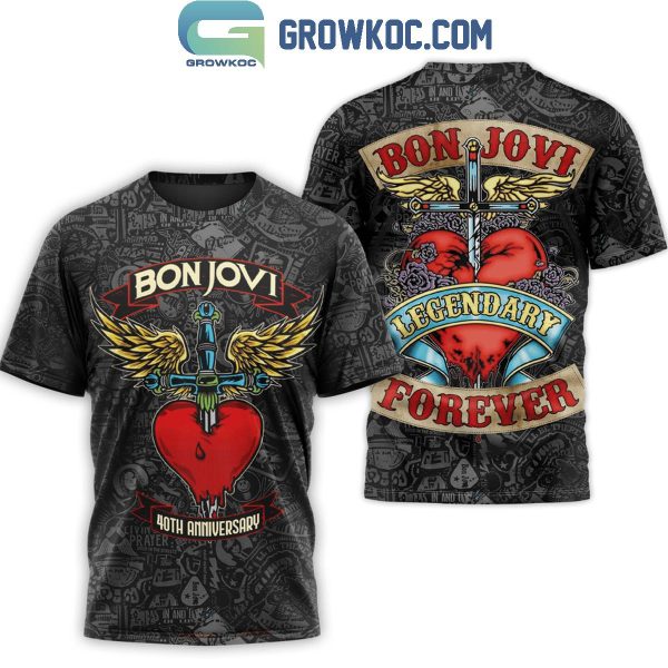 Bon Jovi 40th Anniversary Legendary Forever Hoodie Shirts