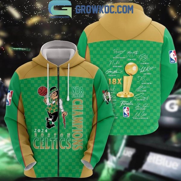 Boston Celtics 2024 NBA Finals Champions 18X Players Signature Hoodie Shirt