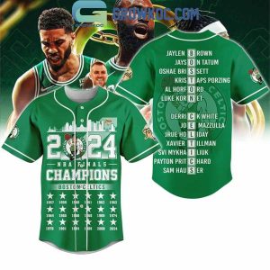 Boston Celtics 2024 NBA Finals Champions City Skyline Personalized Baseball Jersey
