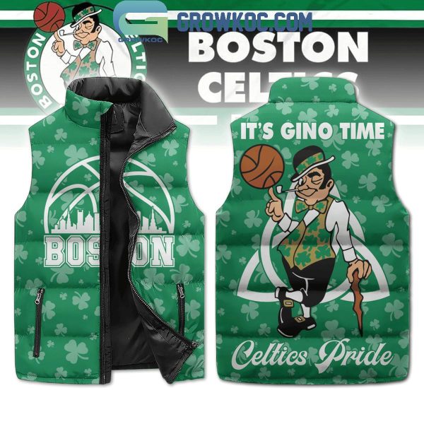 Boston Celtics It’s Gino Time Celtics Pride Sleeveless Puffer Jacket