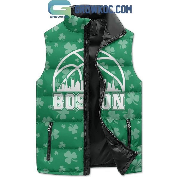 Boston Celtics It’s Gino Time Celtics Pride Sleeveless Puffer Jacket