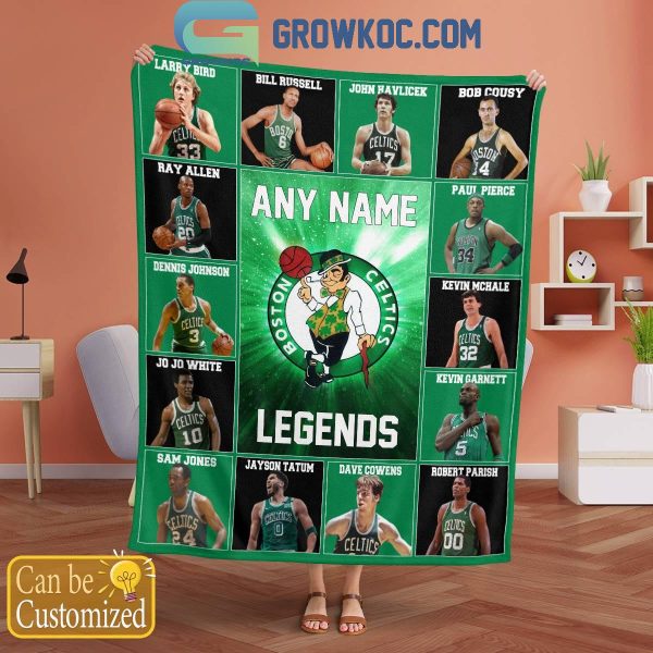 Boston Celtics Legends 2024 Fan Personalized Fleece Blanket Quilt