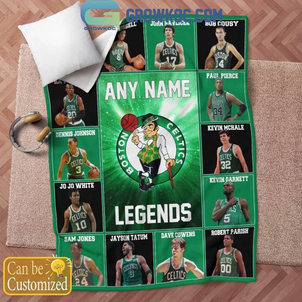 Boston Celtics Legends 2024 Fan Personalized Fleece Blanket Quilt