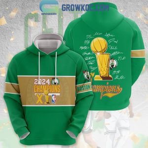 Boston Celtics Players Signature 2024 NBA Finals Champions Hoodie Shirt
