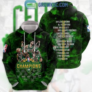 Boston Celtics Players Signature And Word Puzzle 2024 NBA Finals Champions Hoodie Shirt